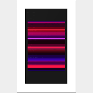 Neon Pink Purple Orange Stripes Posters and Art